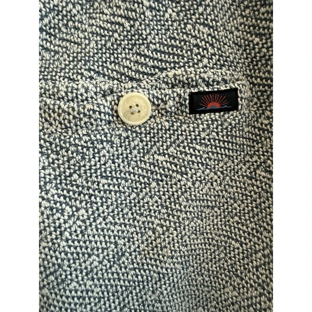 Faherty Knit Lounge Shorts XXL Blue White Drawstring Casual Textured Cotton